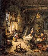 Ostade, Adriaen van Peasant Family in an Interior oil on canvas